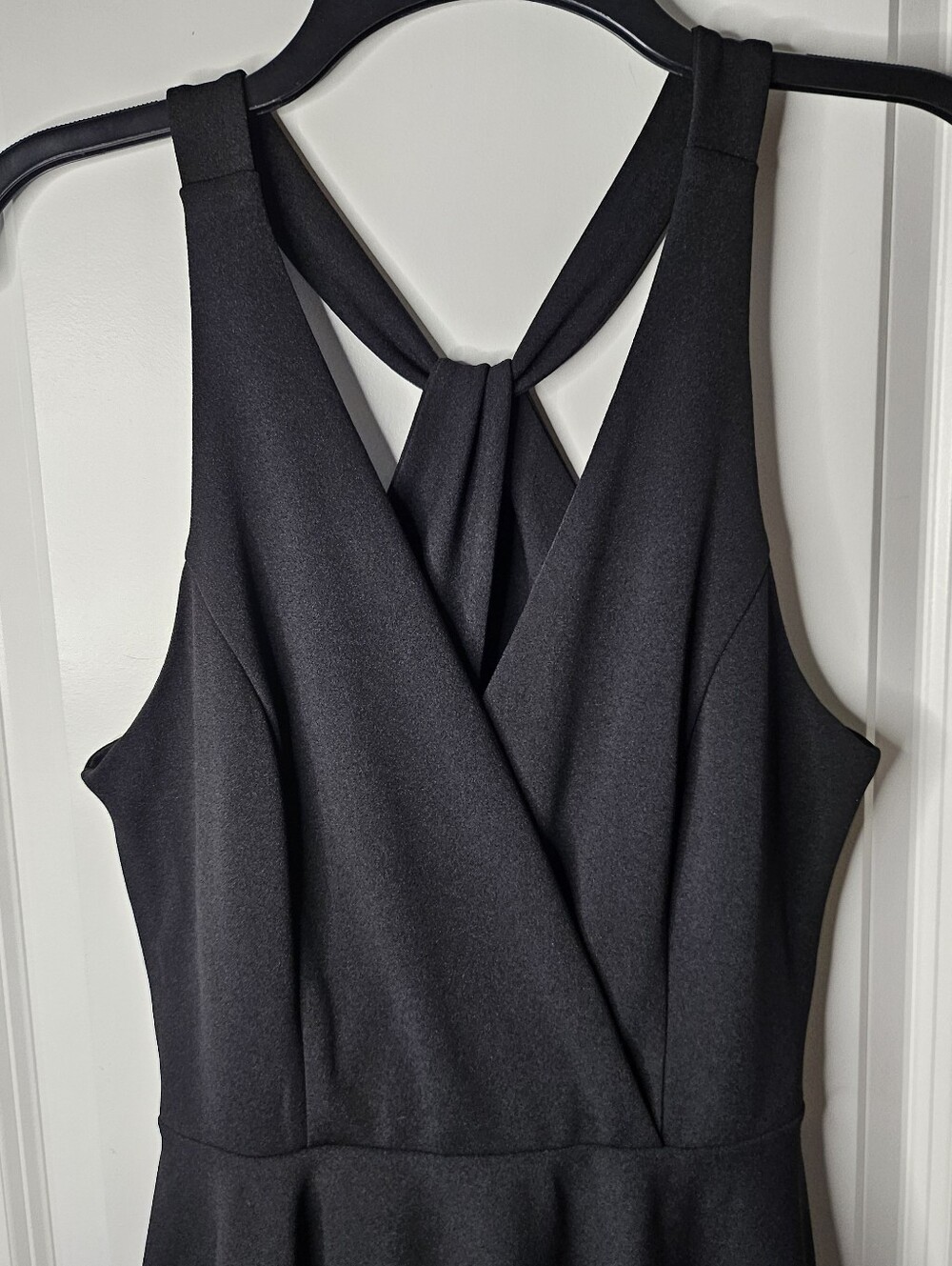 Lulus Black Fit & Flare Skater Cocktail Dress Strappy Back Size S Cocktail NWT - Picture 4 of 15